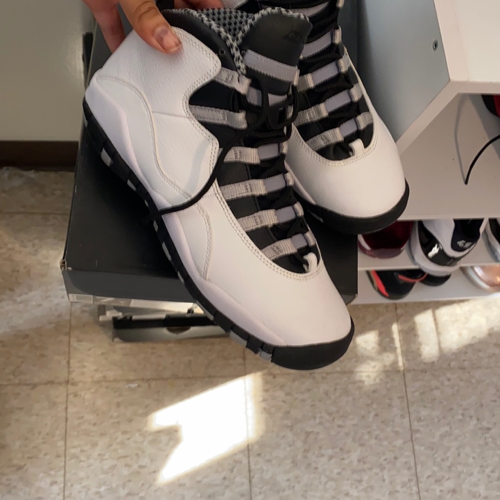 Jordan White and Black Retro Sneakers